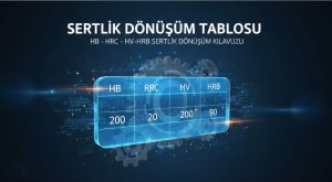 Sertlik Dönüşüm Tablosu ( HB – HRC – HV-HRB Sertlik Dönüşüm Kılavuzu )